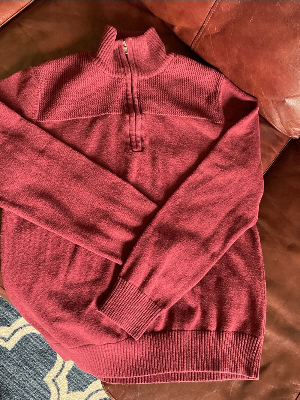 Merona Men's Red Half-Zip Knit Sweater